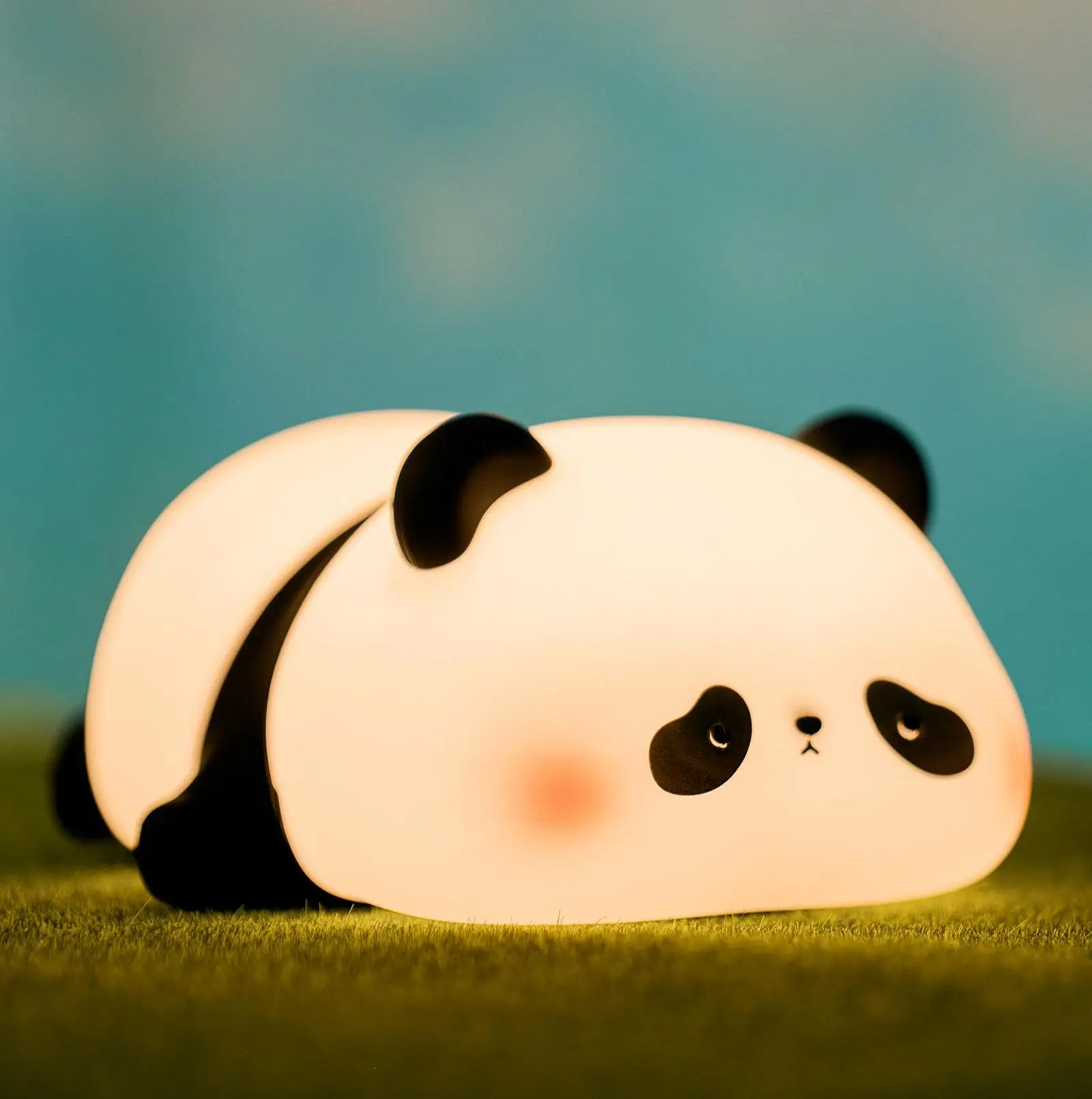 Desenhos animados Silicone Panda Lâmpada, carregamento USB, toque Sensor, quarto, cabeceira, luz noturna