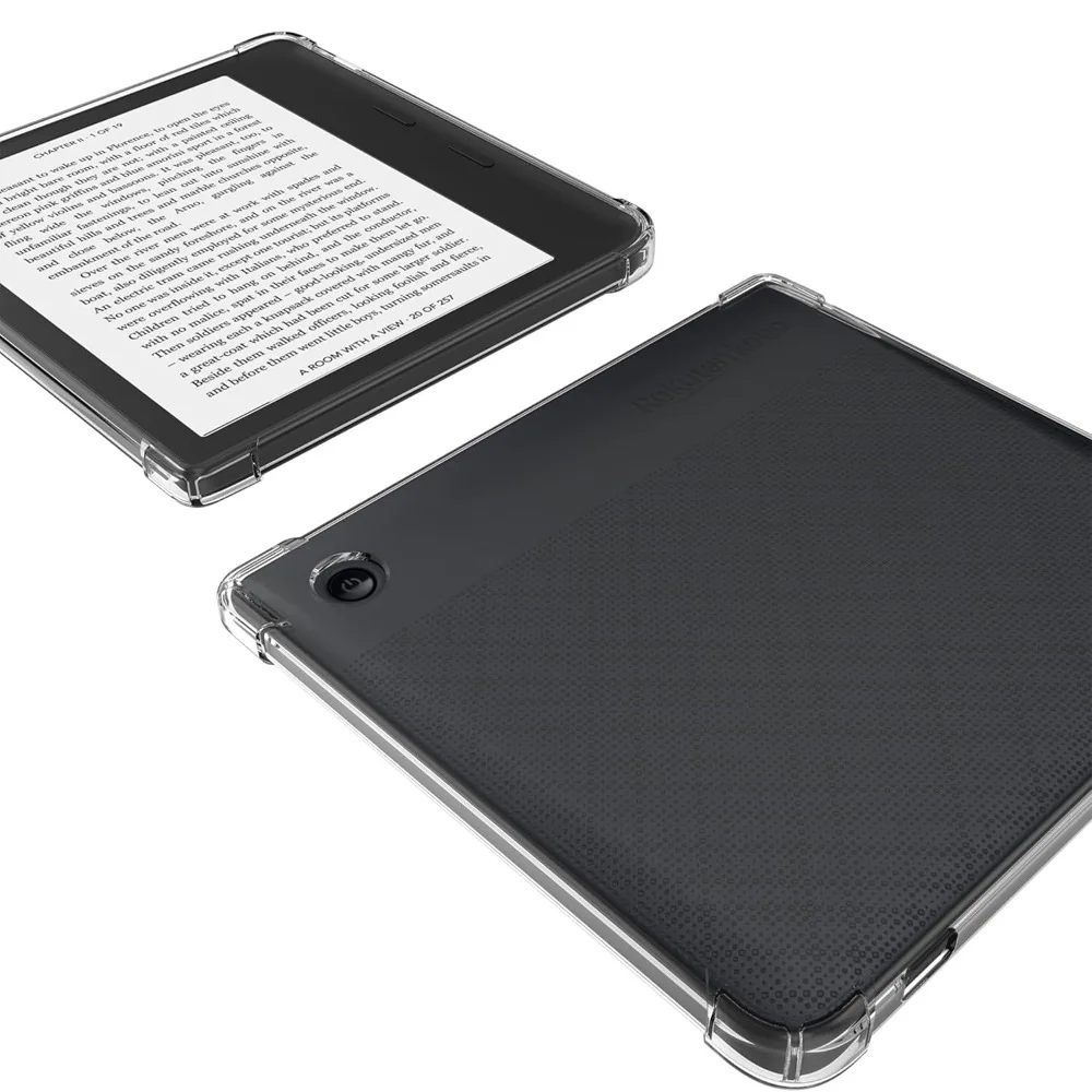 Kobo libra用の透明なtpuバックカバー2024インチ、耐衝撃保護シェル