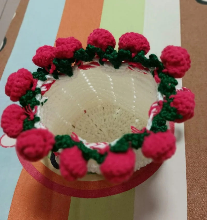 حقيبة باقة الورد حقيبة زهور كروشيه من الصوف المحبوك يدويًا #2