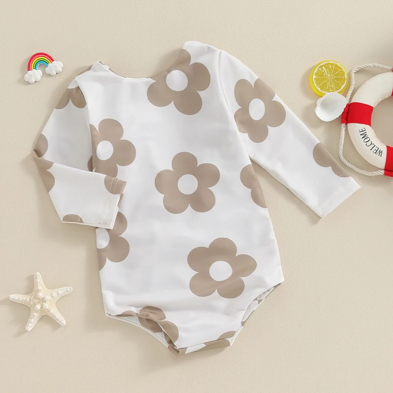 Bañadores con estampado Floral para niña, mono Reversible con nudo, ropa de playa, trajes de baño para niño pequeño