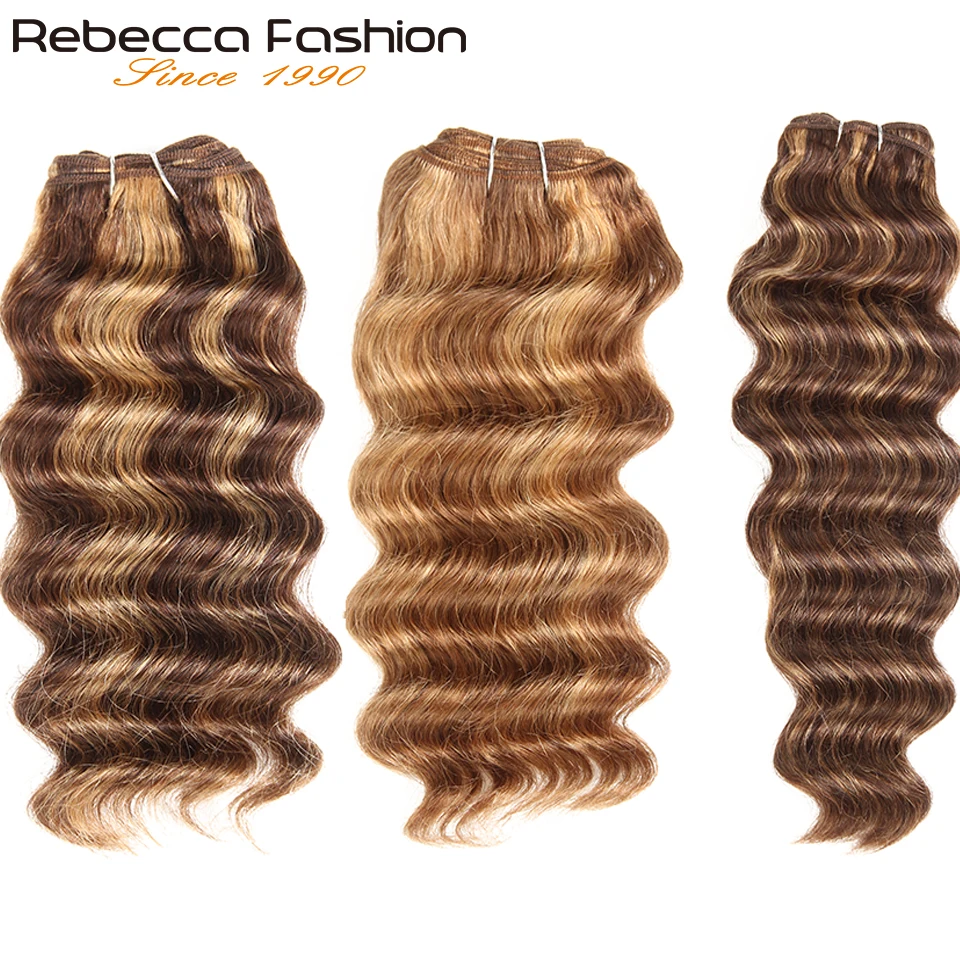 Bundles de tissage de cheveux humains brésiliens Deep Wave, Highlight Deep Hair, Extensions de cheveux Remy Bourgogne, Richesse #27 99J, 1 PC seulement