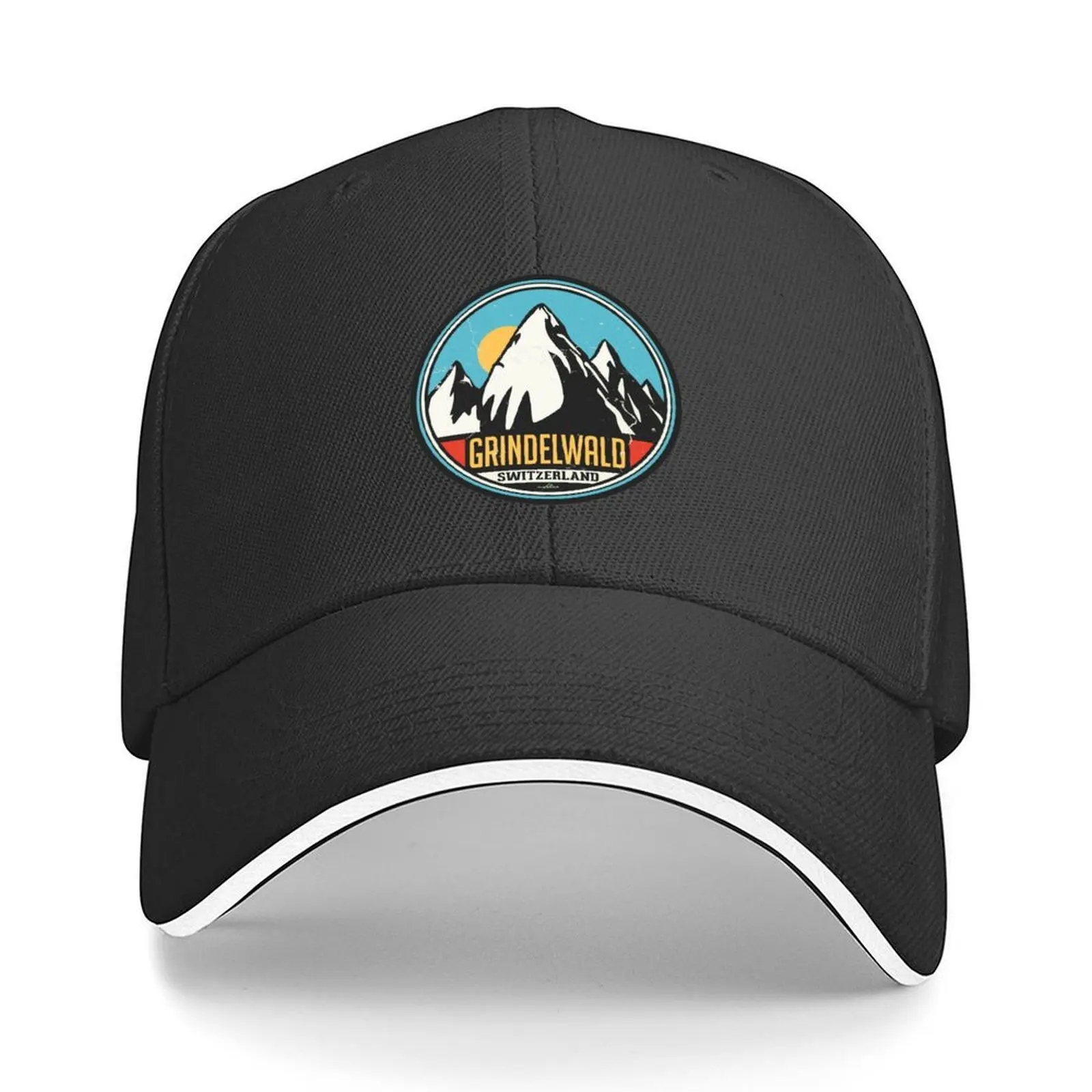 

Grindelwald Ski Switzerland Skiing Alps Sticker T-Shirt 02 Baseball Cap foam party Hat funny hat New Hat Ladies Men's