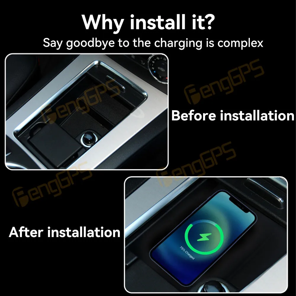 

For Mercedes-Benz GLK 2011-2014 Quick Car Wireless Charger Fast Charging Intelligent Infrared Mobile Phone Dashboard Accessories