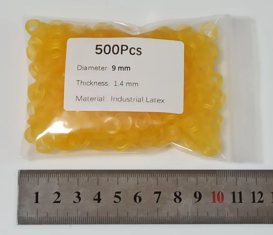 500 個の小さなサイズのシリコーンゴムバンド非常に小さい工業用ラテックス弾性ゴム直径 9 ミリメートル
