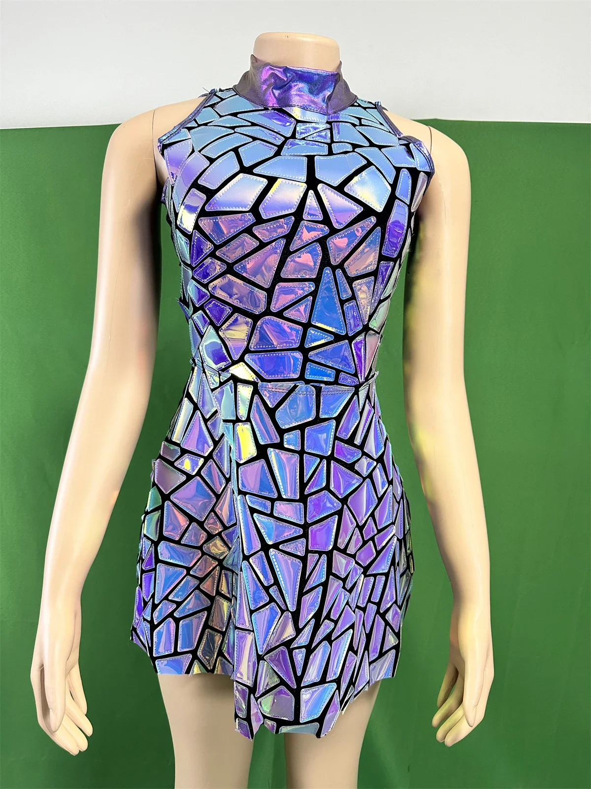 Robe ample à paillettes Laser pour femmes, sans manches, boîte de nuit, paillettes, charmant, accessoires de séance Photo, salle de bal, spectacle Las Vegas habillé