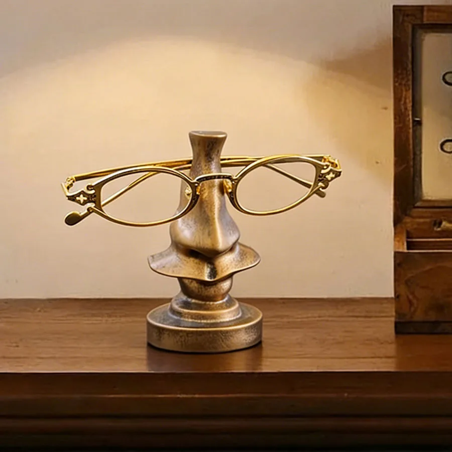 Big Nose Eyeglass Display Stand, Vintage Creative Desktop Glasses Storage Holder, Luxury Cute Cartoon Home Table Decor Gift - view 4