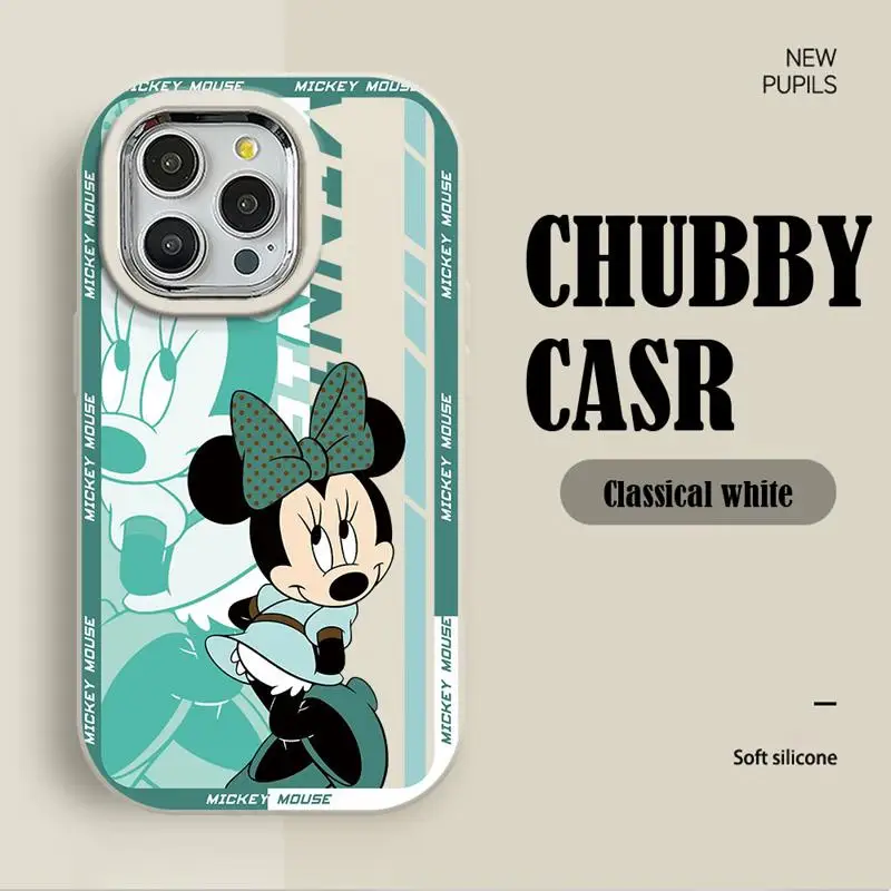 Snow White Minnie Mouse Zootopia Daisy Chubby Phone Case for iPhone 15 14 Plus 13 12 11 Pro Max Soft Silicone Shockproof Cover