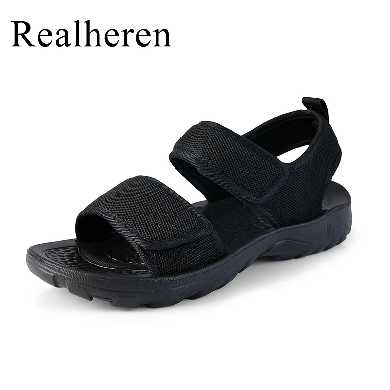 Summer Black Hook Loop Men Sandals Open Shoes Beach Lightweight EVA Material Breathable Sandalias Hombre