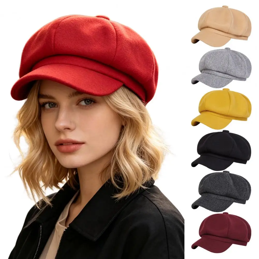 Trendy Accessories for Travel Winter Warm Newsboy Hat Vintage Wool Baker Cabbie Cap Fashionable Pageboy Beret for Fall Street