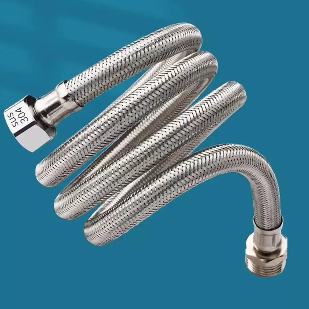 20-200CM Length Flexible Shower Hose Internal Threaded External Threaded Braided Hose Stainless Steel Adjustable Length