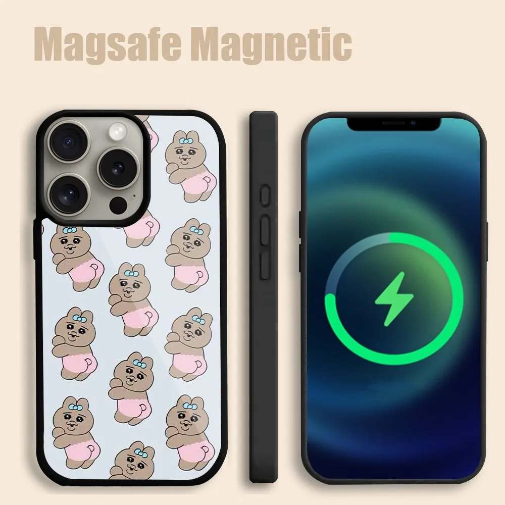 Kawaii O-Opanchu Usagi  Phone Case For iPhone 15 14 13 12 11 Pro Max Plus Magsafe Magnetic Wireless Charging Cover