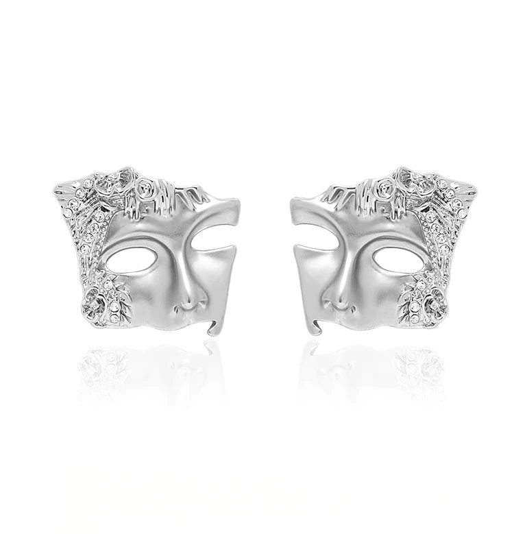 Серьги-гвоздики с маской для лица, ниша, уникальный дизайн, Sense Ins, модные индивидуальные оригинальные серьги-иглы из серебра 925 пробы, серьги