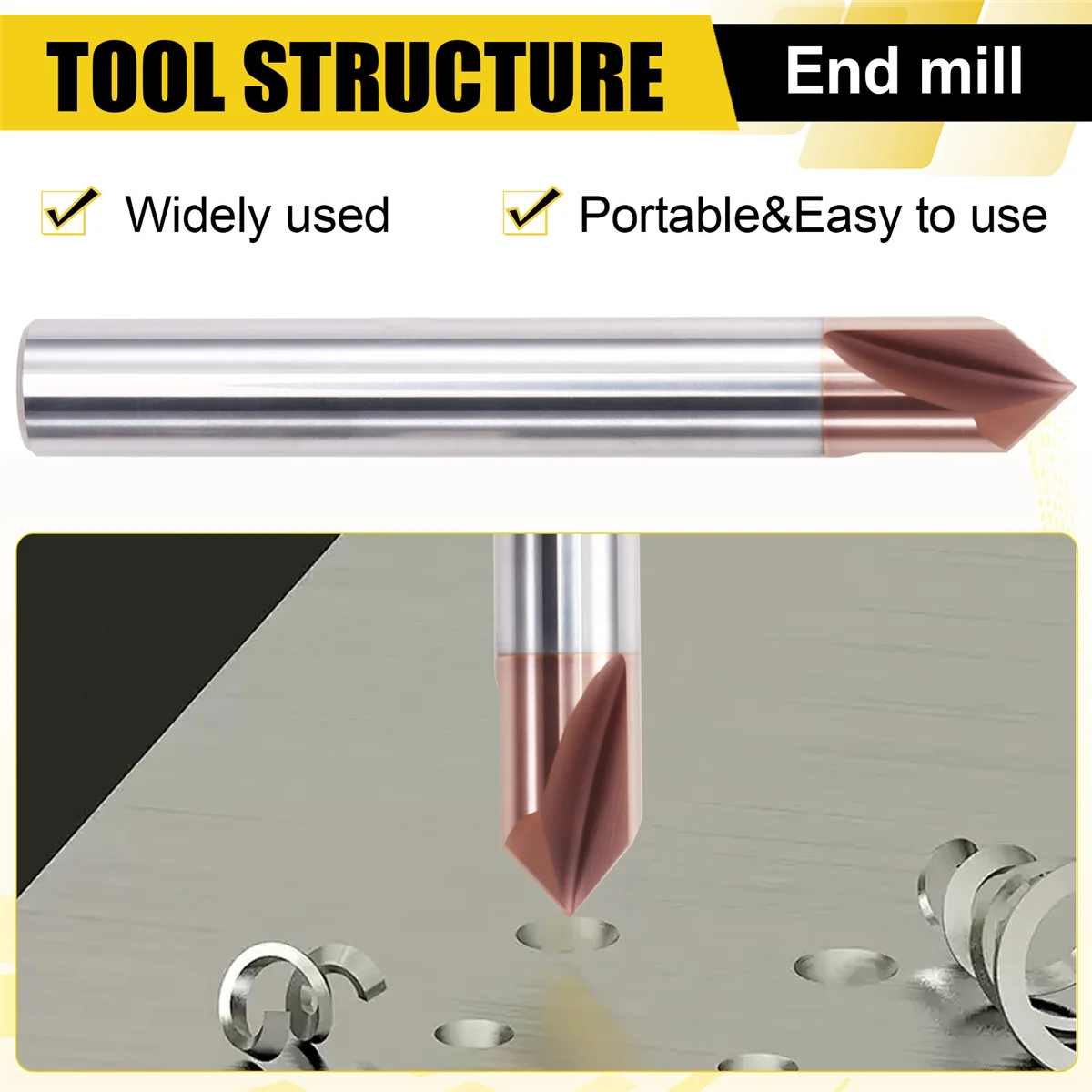 N18R Straight Groove Chamfer Knife Cemented Carbide 90 Degrees 3-Point Tungsten Chamfer Knife CNC Machining Tools