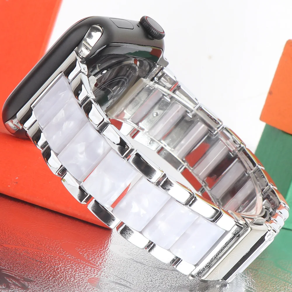 Zweifarbiges Metallarmband für Apple Watch Band Ultra 3 2 49 mm Herrenarmband iWatch Serie 11 10 9 8 7 SE 6 5 4 3 2 46/45/44/42/41/40 mm