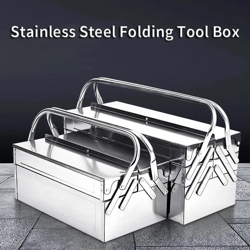 Hardware Toolbox Stainless Steel Storage Multi-layer Iron Box Anti-rust tThicken Material  Tool Organizer Garage Truck Toolbox