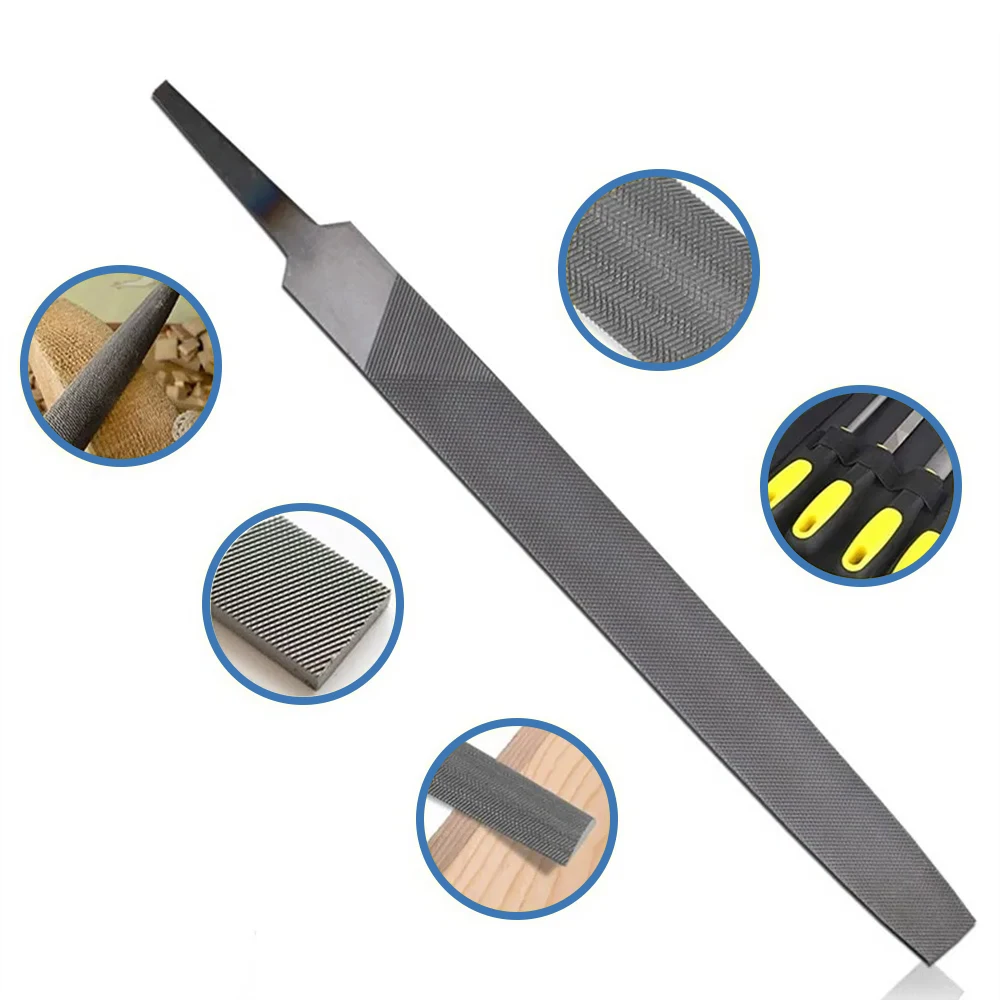 5-Piece 6-Inch Industrial Steel File Set – Flat, Round, Half-Round, Triangle, and Square Files for Metalworking LA-AA143
