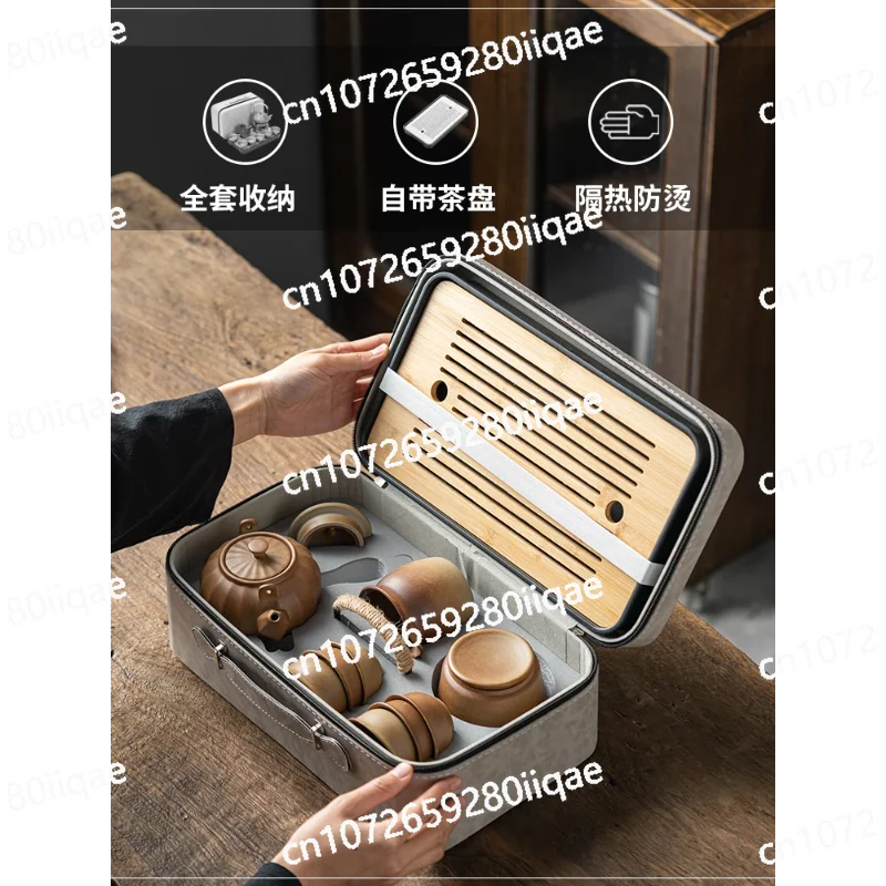 Outdoor lifting beam teapot,  brewing, stove,cup, portable travel kung fu tea set