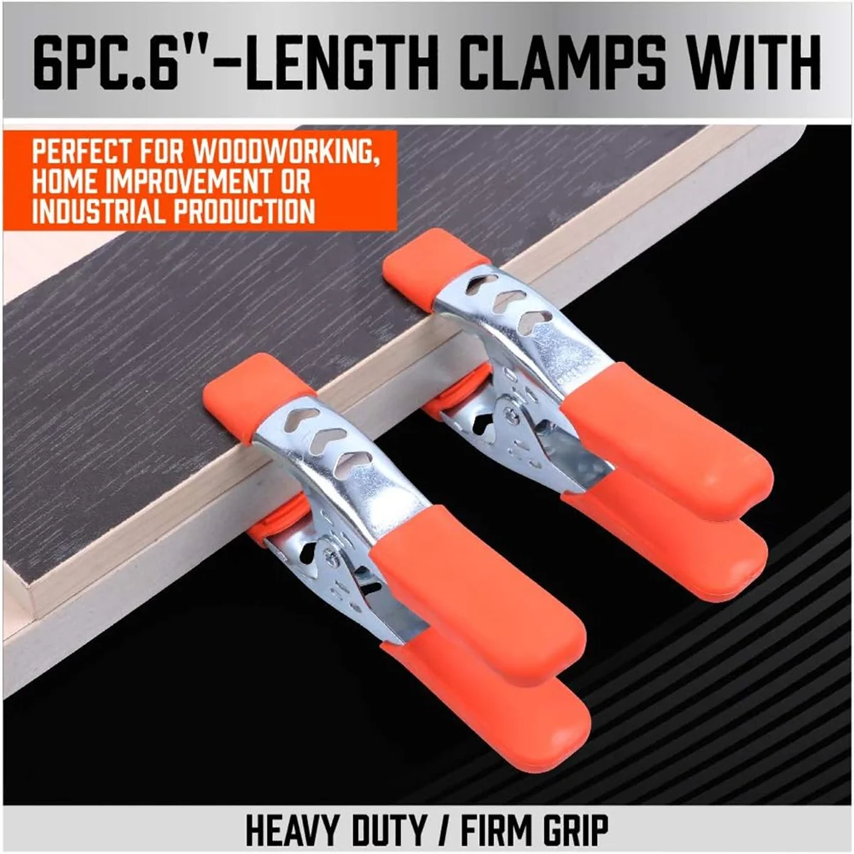 

AT53 6pcs 6Inch Spring Clamp, Heavy Duty Spring Metal Spring Clamps, 2.5-Inch Jaw Opening