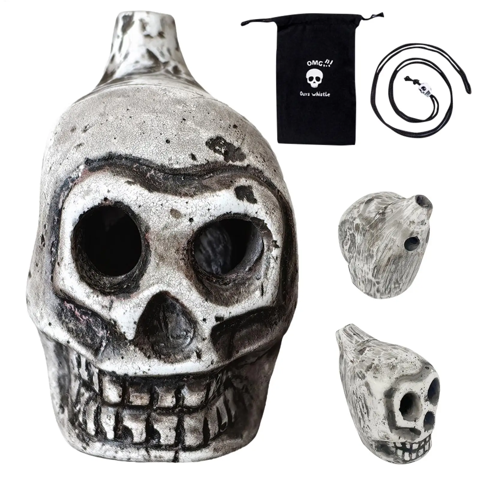 Aztec Skull Whistle Creepy Loud Human Scream War Death Whistle High Decibels Sounding Aztec Whistle Halloween Decor Gift