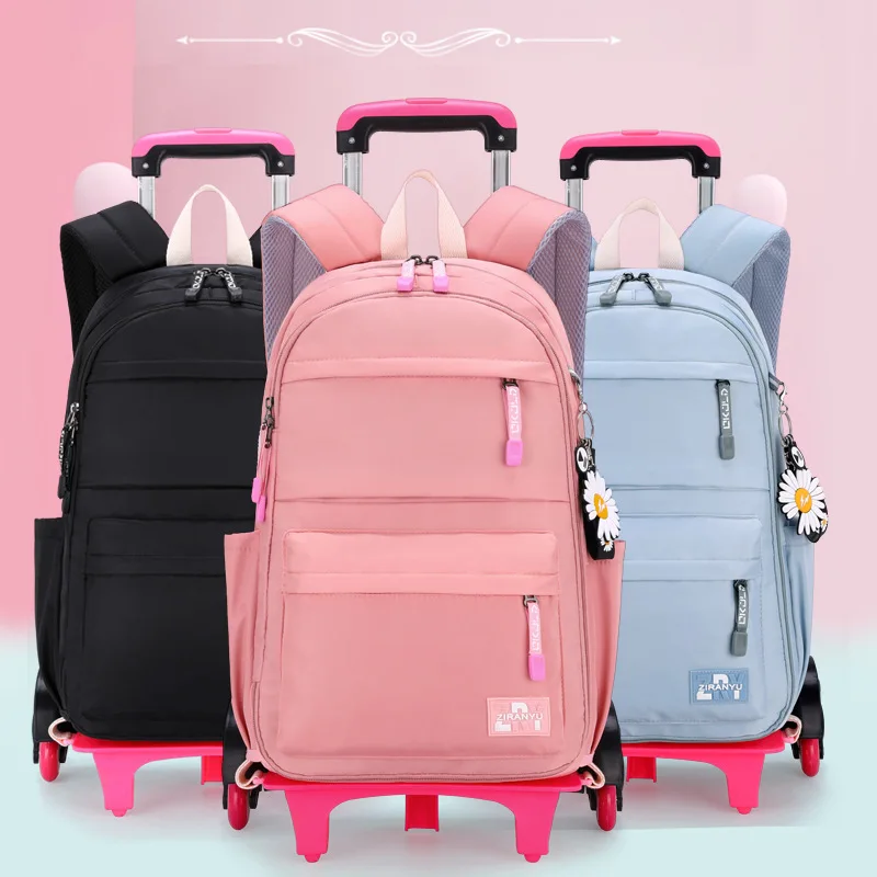 School Rolling Backpack For Teenagers Girl kids Trolley School Bag With wheels Student Backpack Children Waterproof Backpack