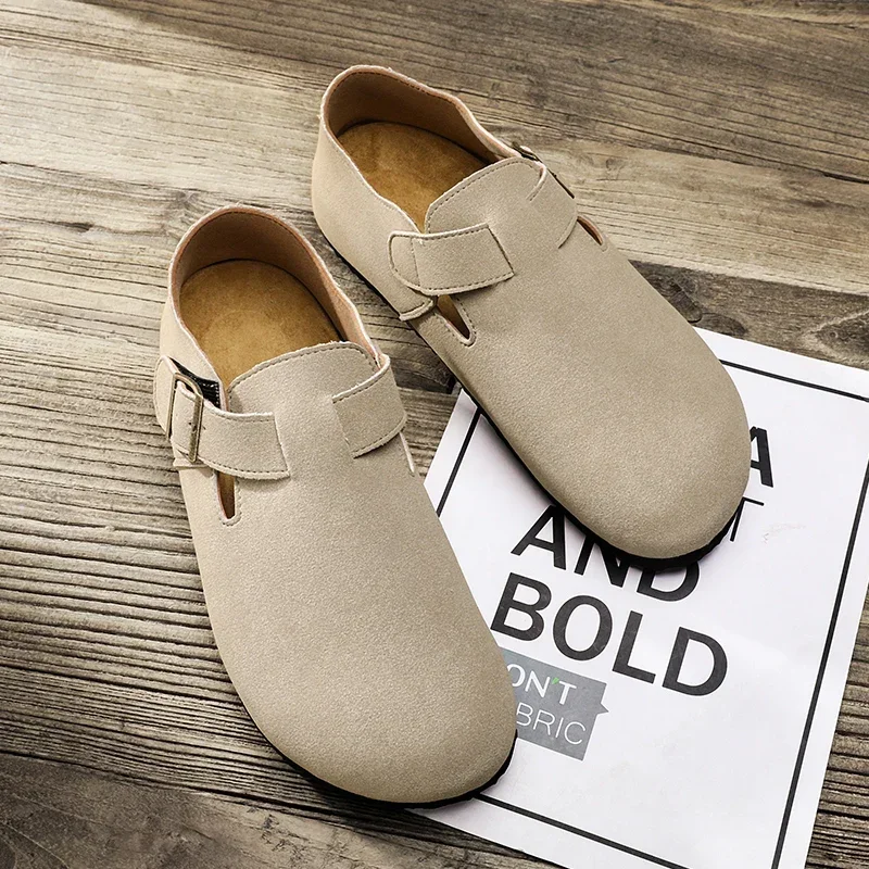 Men Mules Shoe Fashion with Arch Support Unisex Classic Beach Birkenstok Mens Shoes Men\'s Suede Sandals Retro Cork Clogs Тапочки