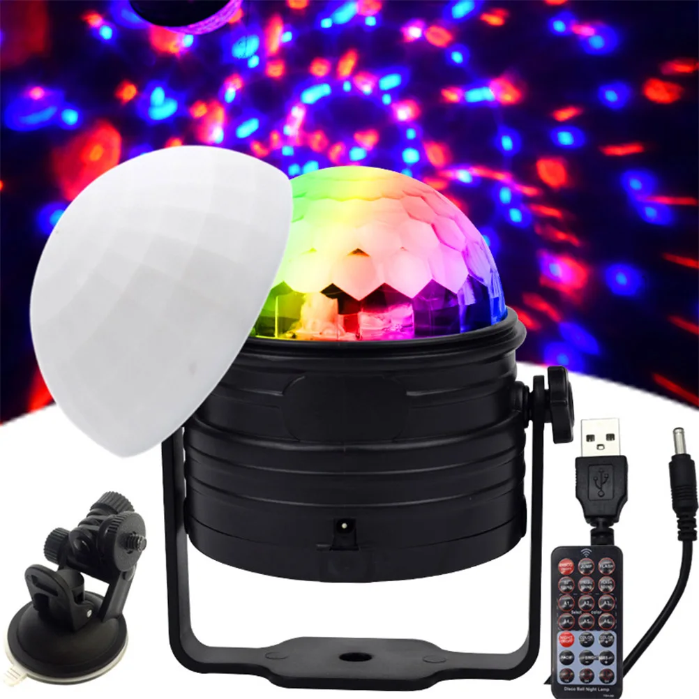 

Plastic Mini DJ Lighting Disco Ball Sound Activated Party Light Colorful Strobe Lamp Voice Control Easy Install Wall Car Tent