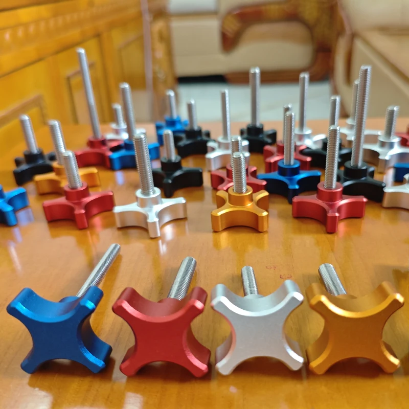 M6 M8 Aluminum Star Plum Bakelite Hand Tighten Thumb Screws Handle Bolt Hand Knob Tightening Screw Bolts view 4