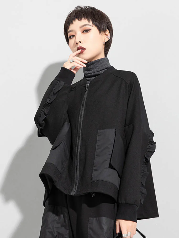 Max LuLu European New Fashion Spring Streetwear Ladies Punk Style Jackets Womens Patchwork Elastic Short Coats Oversized Clothes