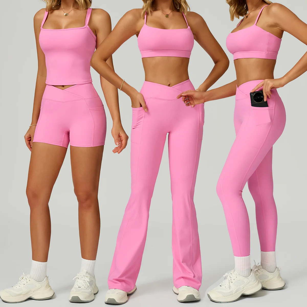 

Yoga Suit 2PCS Sports Set Women Fitness Sportswear Gym Push-Up Workout Tracksuit Running Workout Vest and shorts set Clothing