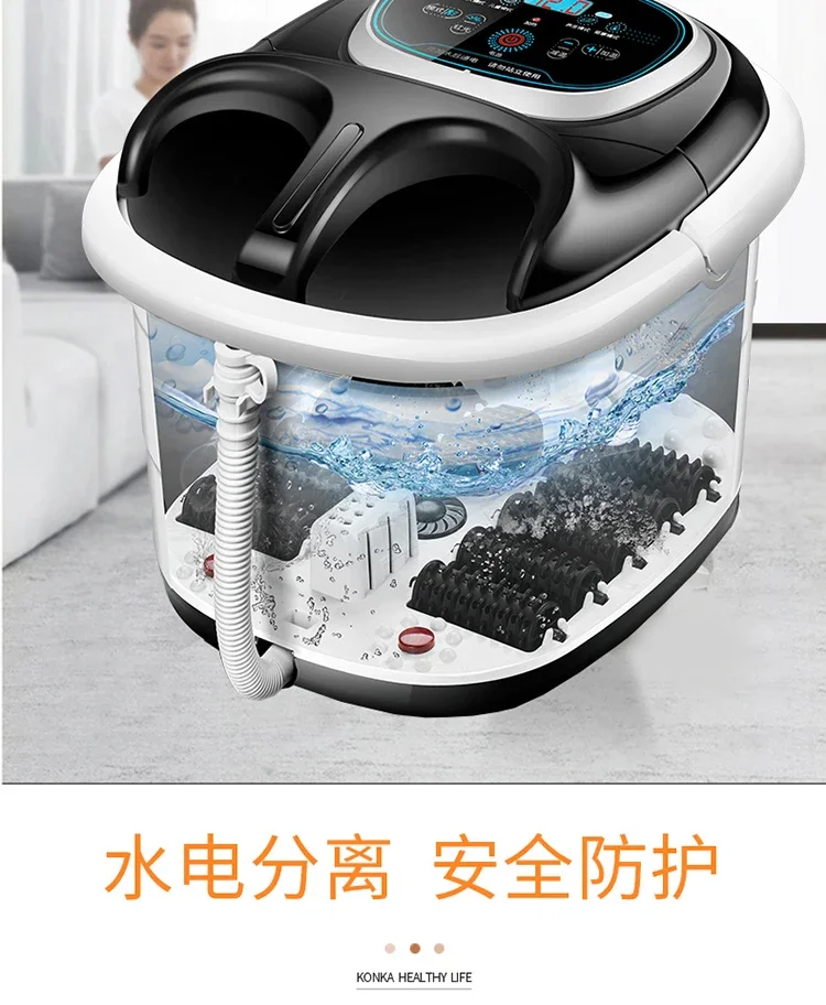 220V Advanced Electric Foot Soaking Basin with Heating Function, Temperature Control, and Automatic Massage for Home Use AC