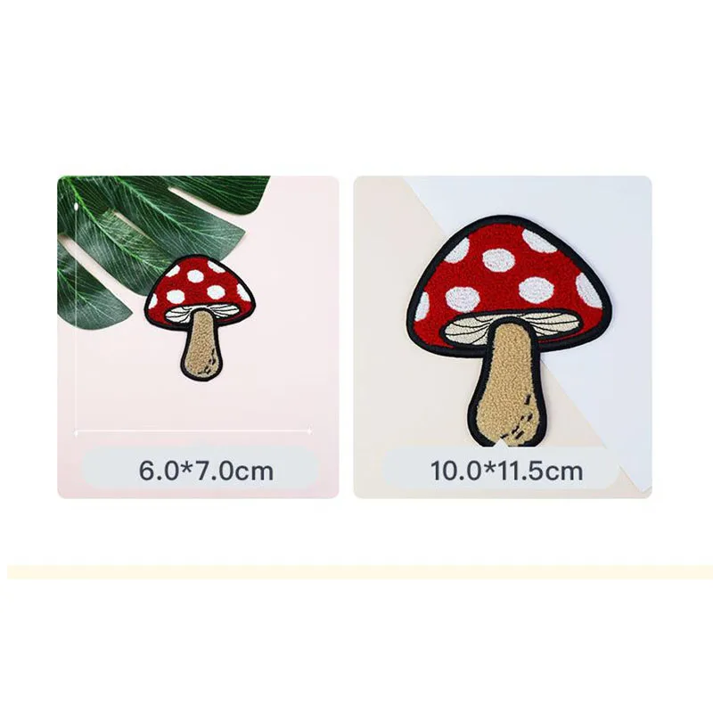 Big and Small Mushroom Parches for Parent-child Clothes DIY Cute Stickers Iron On Towel Embroidery Patches