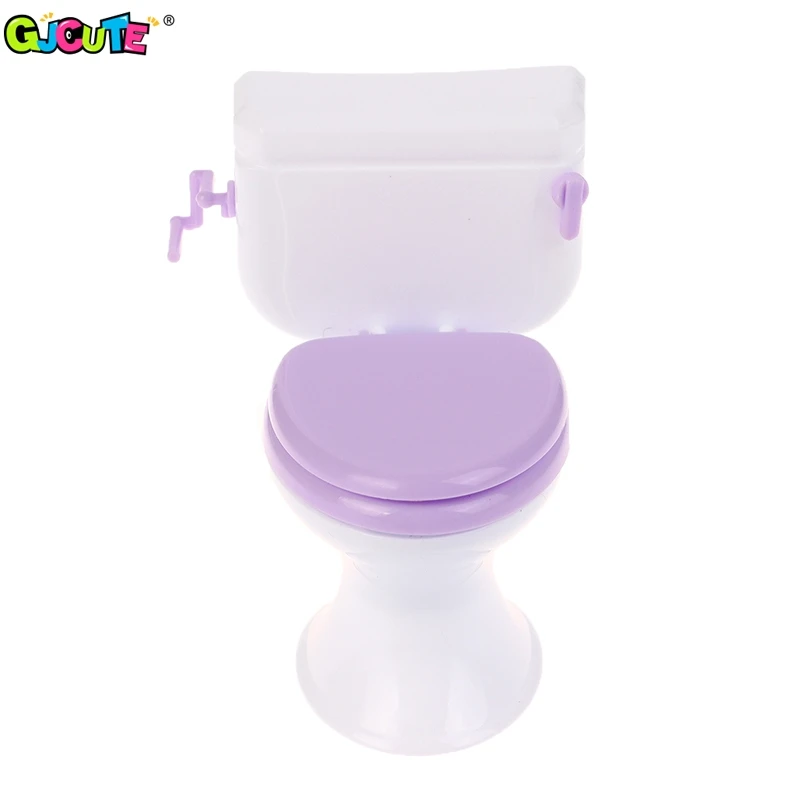 1Pcs 1/12 Dollhouse Toilet Model Dollhouse Mini Bathroom Furniture Decoration Dolls House Accessories Pretend Play Toys