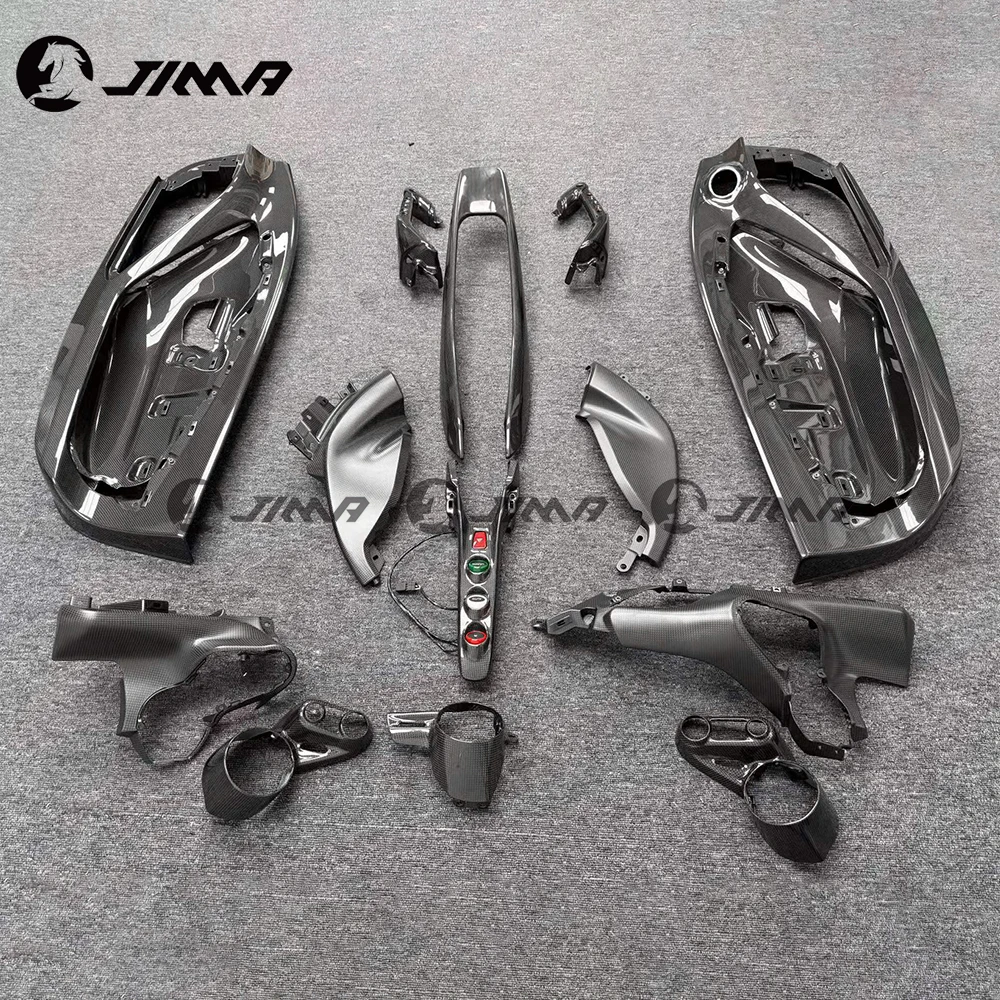 Full Set Real Carbon Fiber Interior Trim Kit for Ferrari F8 Tributo Modification Upgrade Replacement