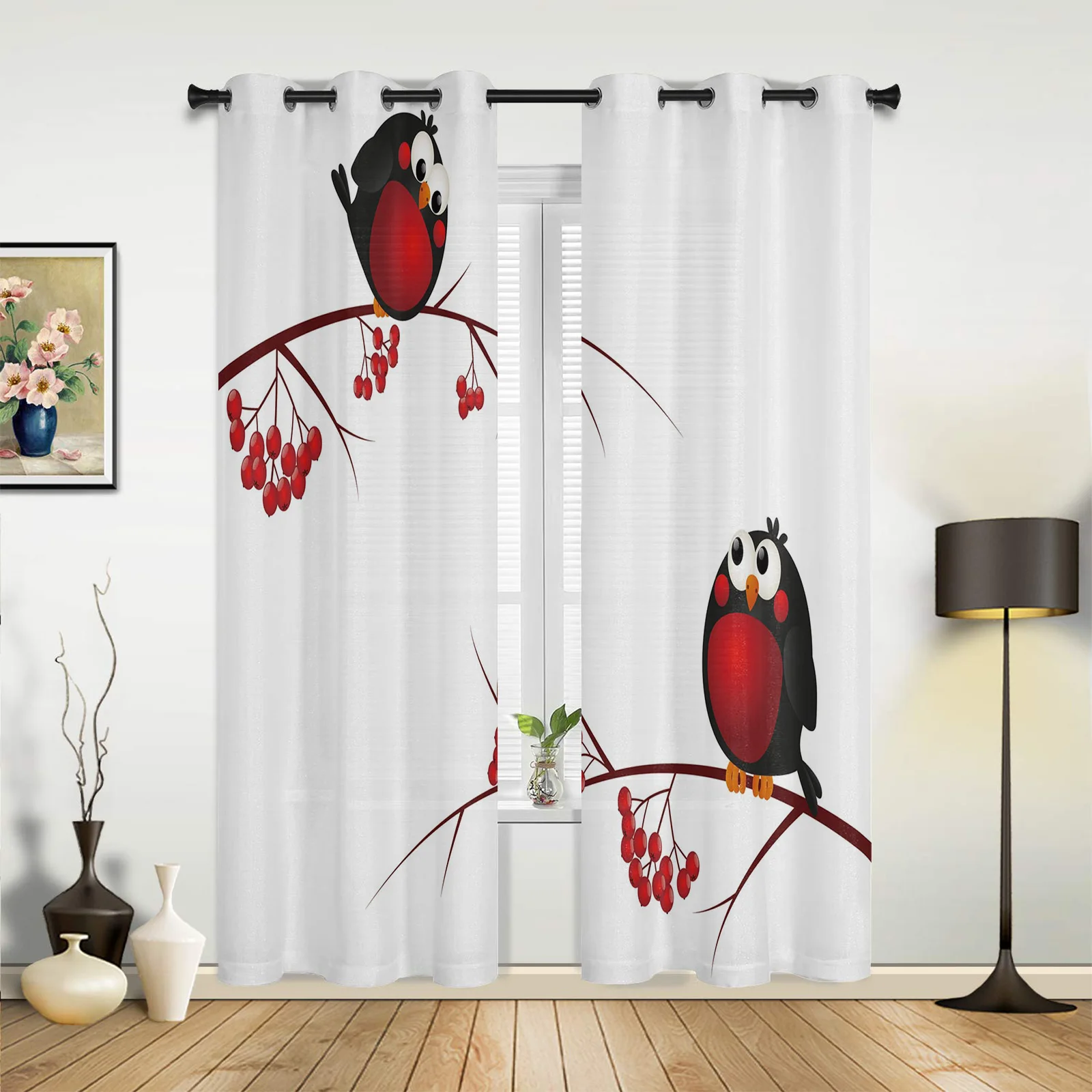 Rowan Tree Asuka Fruit Window Curtain Living Room European Luxury Curtains Bedroom Drapes Window Treatment Curtains