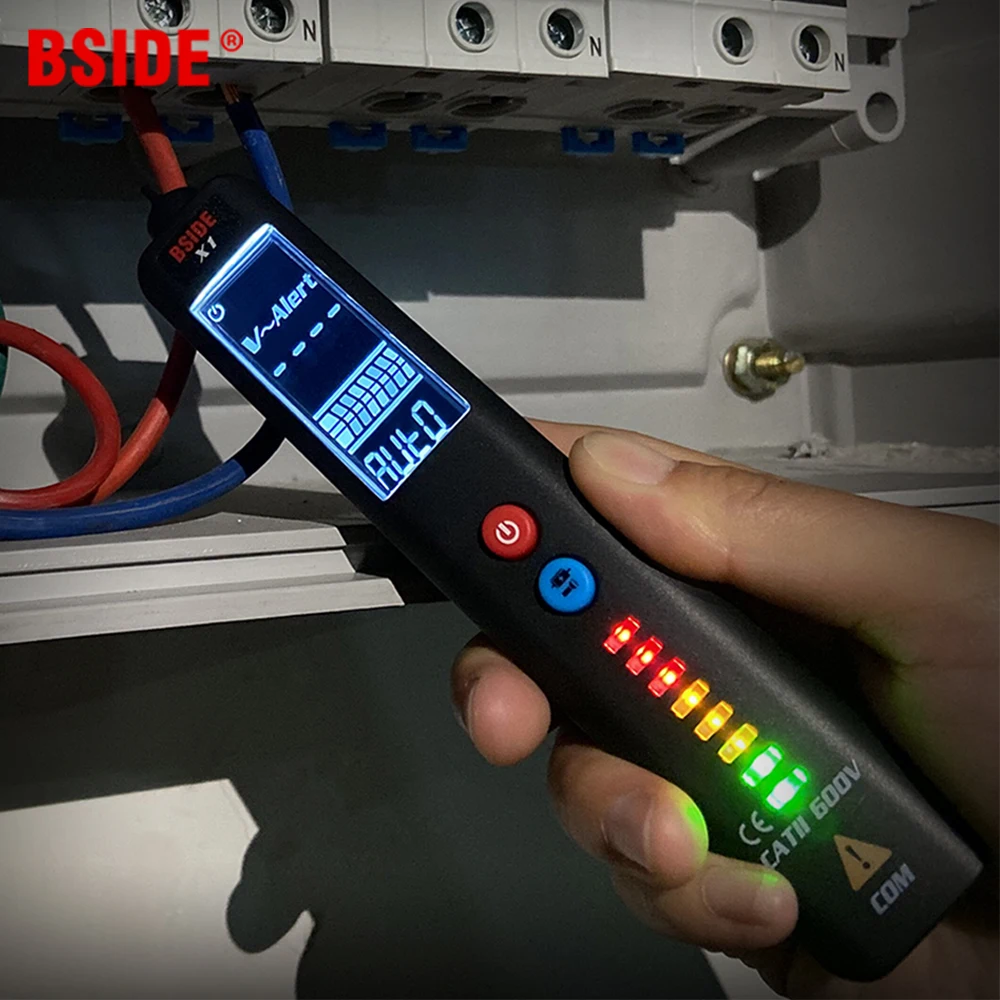 Bezdotykowy detektor napięcia Tester Multimetr Inteligentny elektryczny ołówek testowy Duży ekran Przewód pod napięciem Hz Ohm Miernik NCV