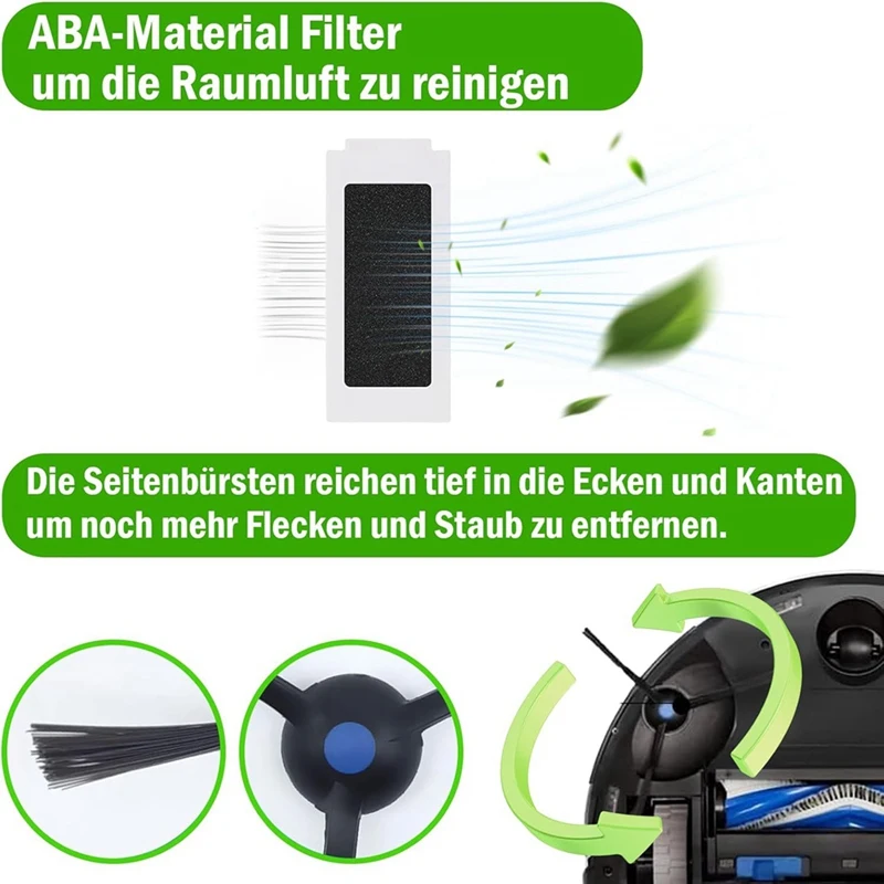 Do odkurzacza robota Ecovacs Deebot T30 Pro Omni/T30 Omni Główna szczotka boczna Filtr Hepa Ściereczka do mopa Worek na kurz Akcesoria