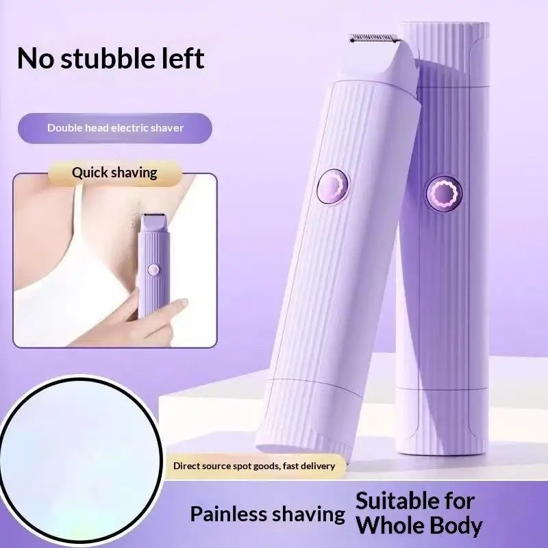 ABS 2 in1 Electric Lady Shaver Razor For Women Painless Hair Removal Rechargeable Body Trimmer Underarm Mustache Epilator Shaver