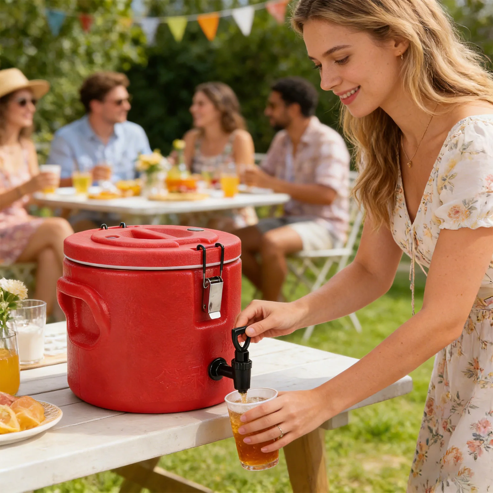 

Портативный диспенсер для напитков с изоляцией, крышкой и краном, 15 л, для горячего чая, кофе и холодного молока