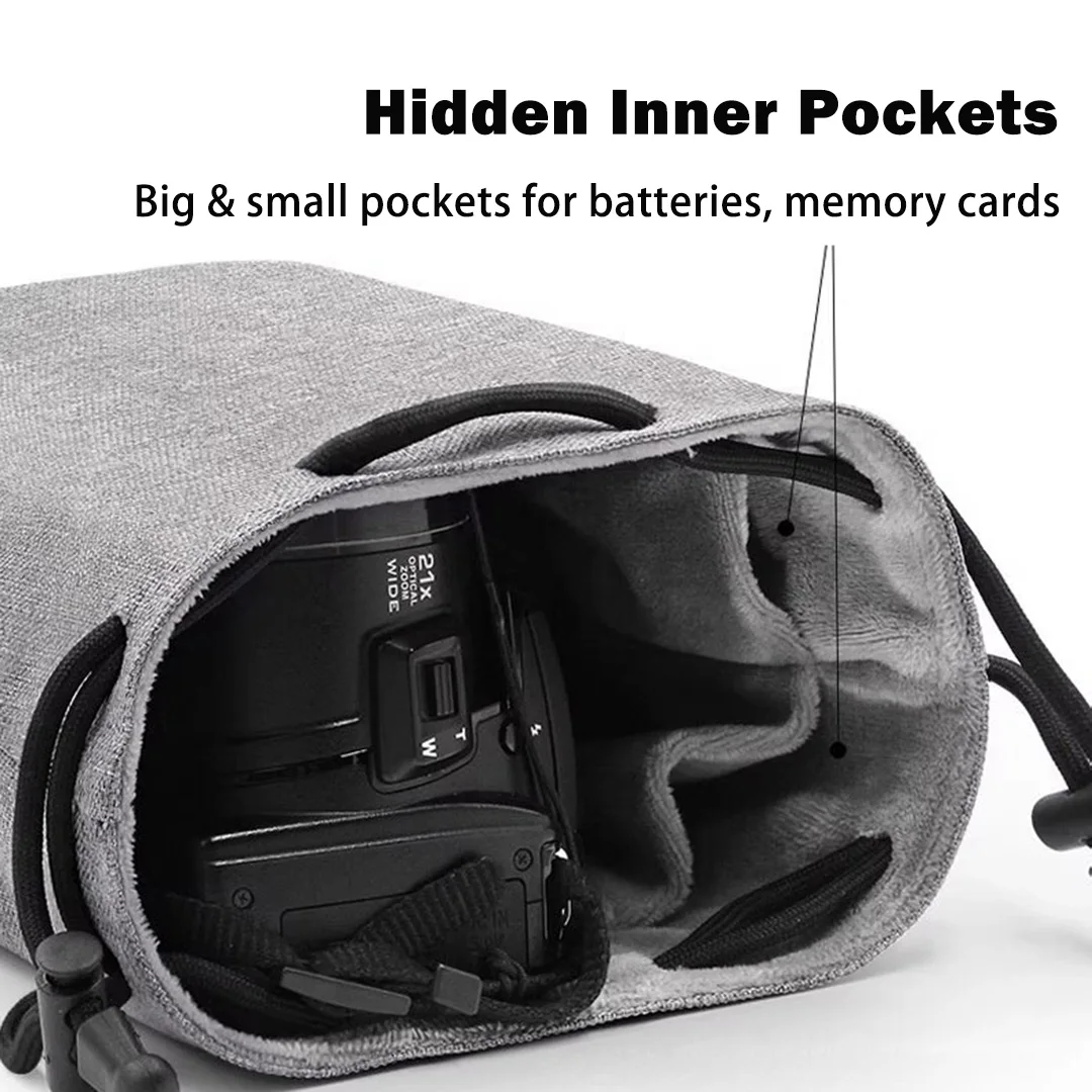 Camera Bag Lens Protective Pouch for Canon 70D 60D 80D 7D 5D3 5D4 5DS 5DR 6D 6D2 Nikon D7200 D800 D750 D810 D640 D500 D610 Sony
