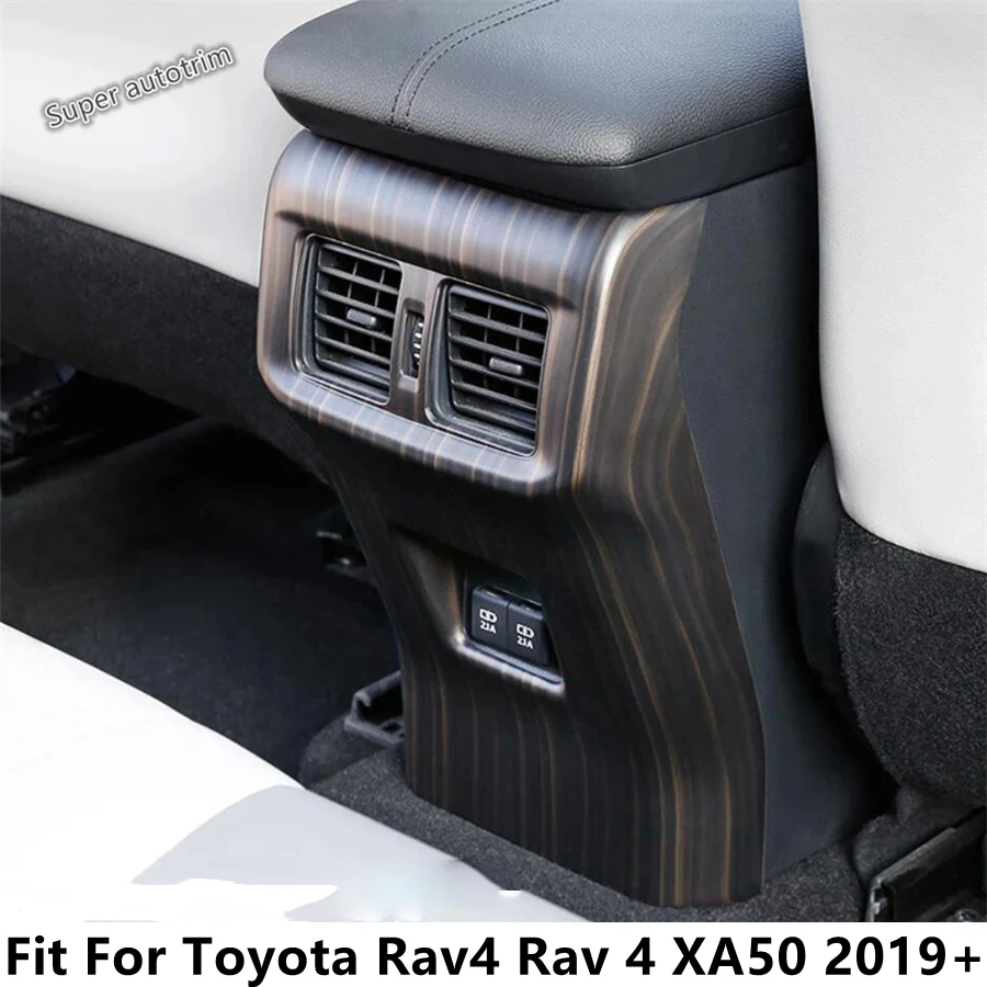 

Rear Armrest Box Air Conditioning AC Outlet Vent Anti Kick Panel Cover Trim Accessories For TOYOTA RAV4 RAV 4 XA50 2019 - 2024