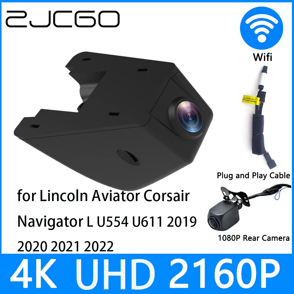 

ZJCGO Dash Cam 4K UHD 2160P Car Video Recorder DVR Night Vision for Lincoln Aviator Corsair Navigator L U554 U611 2019~2022