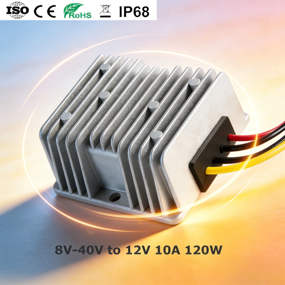 

DC DC 8V-40V to 12V 10A 120W Stabilizer Converter Step Up Down Voltage Module Transformer Regulator LED Solar Car Power Supply