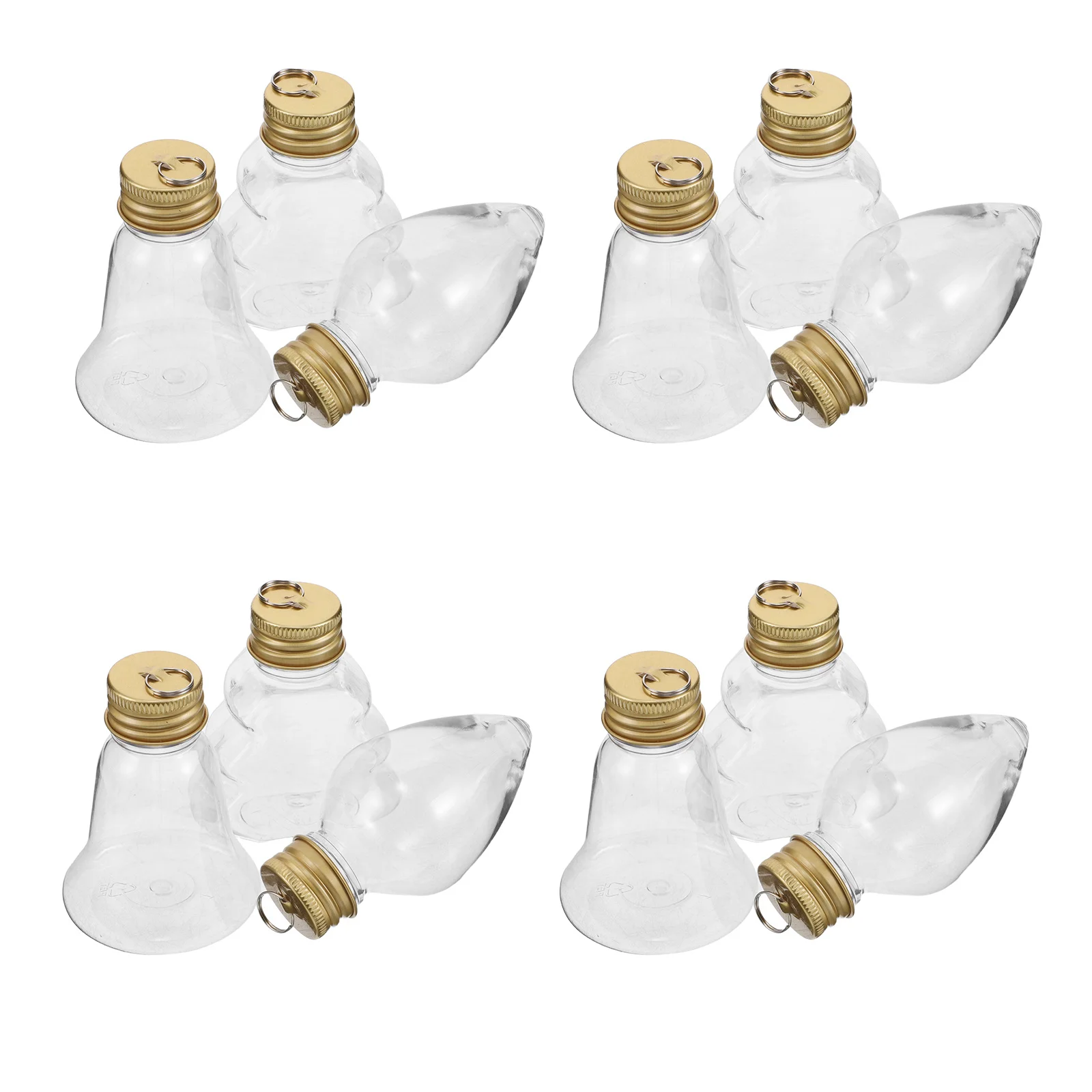 

24Pcs Plastic Christmas Fillable Ornament Bottles Clear Small Bottles Sand Art Crafts Holiday Candy Jars Decoration
