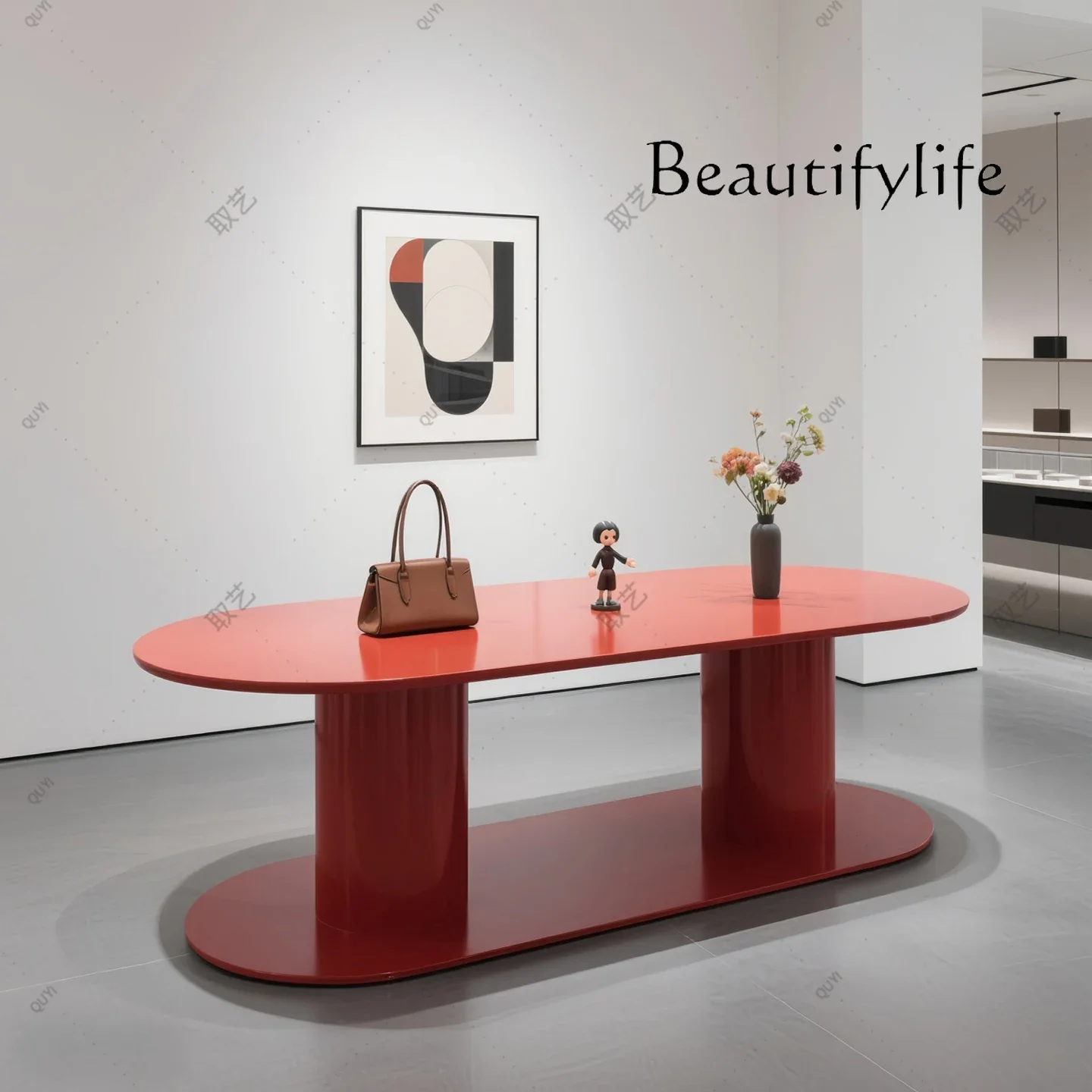 Nn Clothing Store Nakajima Table Beauty Salon Nakajima Terrace Light Luxury Wood Display Display Table Shoe Store Art Museum Flo
