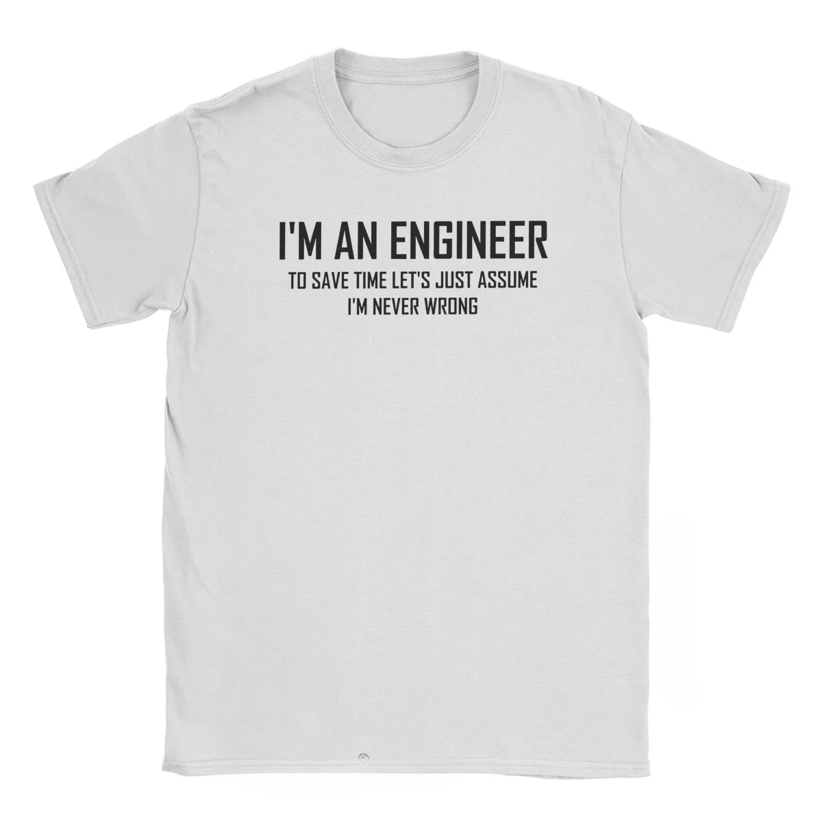 I'm An Engineering Joke Men's T Shirts Engineer Vintage Tee Shirt Classic Crew Neck T-Shirts Pure Cotton Printed Clothing