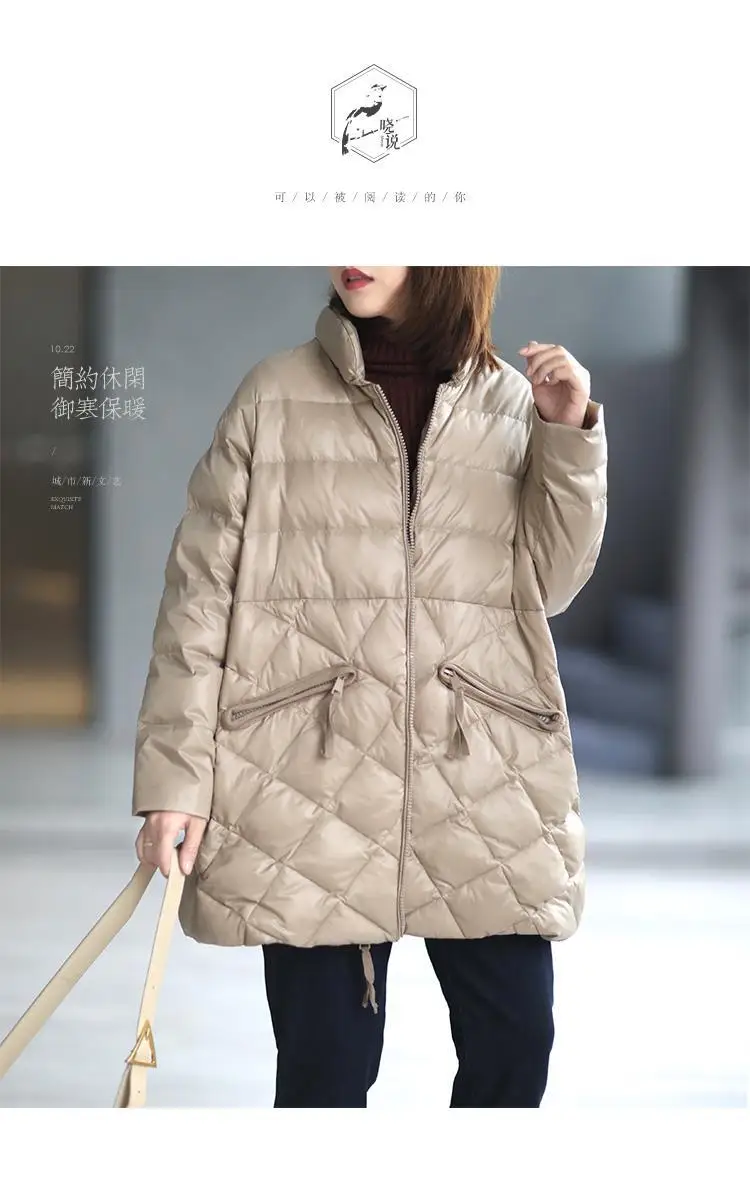 Women's Autumn Winter Top Coat Cotton Coat Diamond Pattern Color Block Thickened Fleece Lining Simple Comfortable Casual Skinny