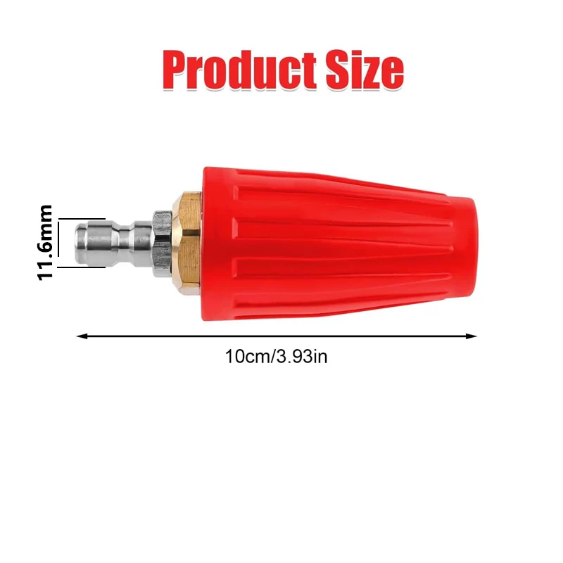 Pressure Washer Turbo Nozzle Rotating Pressure Washer Tips with 1/4'' Quick Connect 360° Power Turbo Tips for Cleaning
