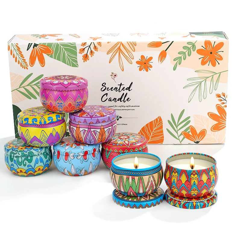 8er-Pack Duftkerzen-Set, langanhaltend, 15 Stunden Brenndauer, natürliche Sojawachs-Aromatherapie-Kerzen in Dosen, Duftkerzen für Zuhause, Duftgeschenk