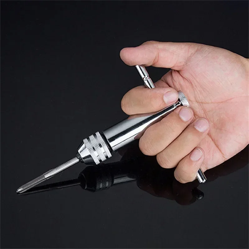 Ratchet Wrench Adjustable T-Handle Holder Tap With M3-M8 Machine Screw Thread Metric Plug T-shaped Drill Set Workshop Hand Tool