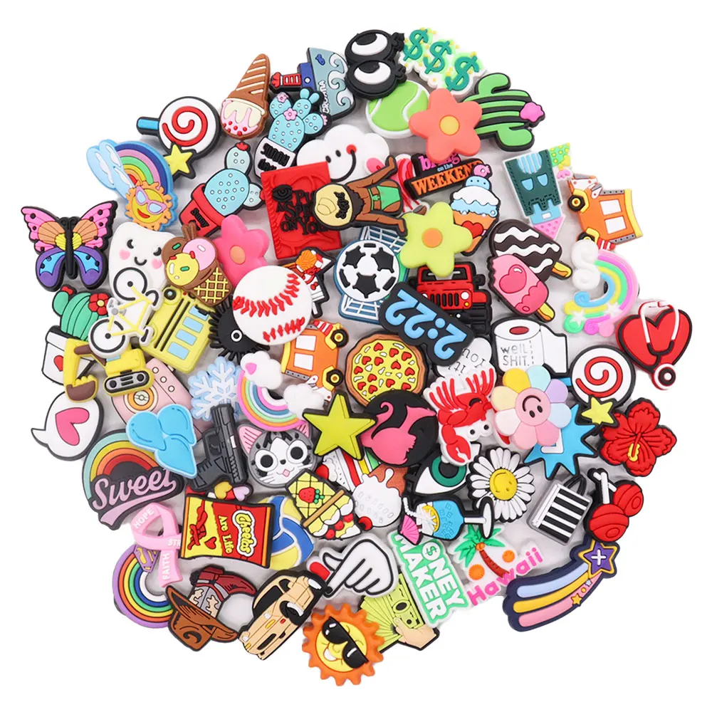 Zufällige 20-150 stücke Cartoon Tiere Blumen Schnalle passen Armbänder DIY Schuh Charms Dekorationen